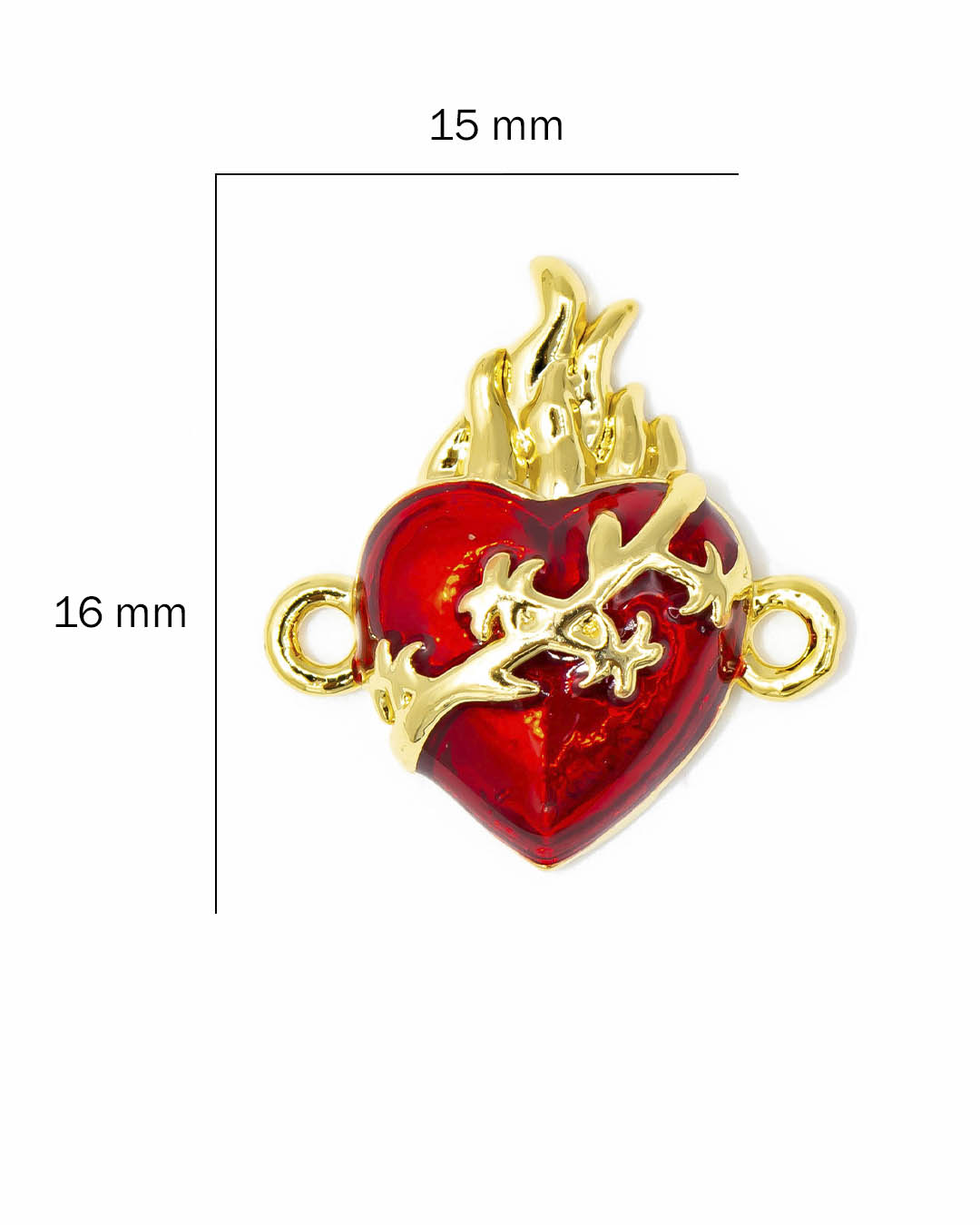 Dije pulsera corazón rojo
