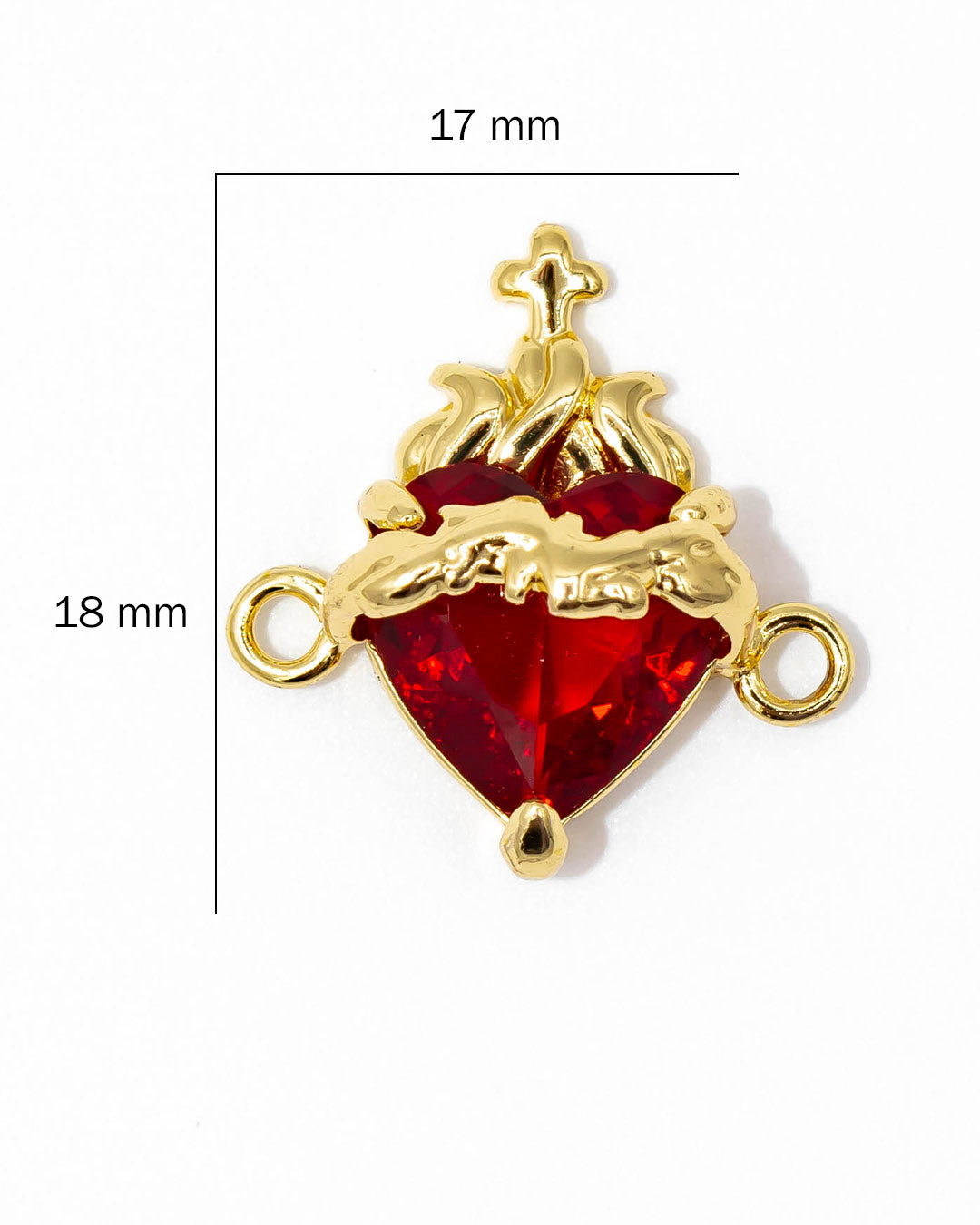 Dije corazón rojo pulsera