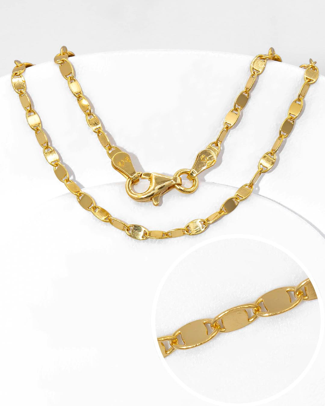 Oro Laminado cadena crispeta 50cm x 2mm