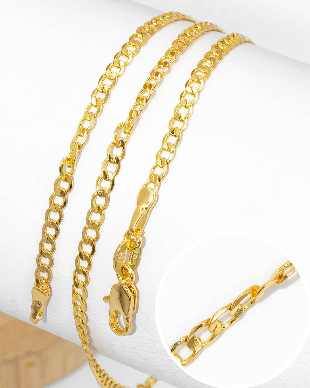 Oro laminado cadena cubana 50cm x 2mm