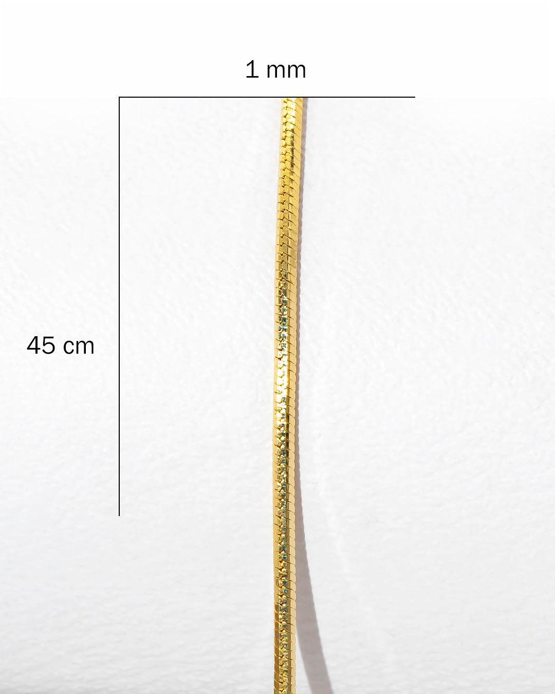 Oro laminado cadena cola de ratón 45cm x 1mm