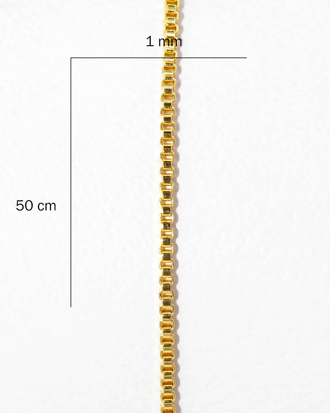 Oro laminado cadena veneciana 50cm x 1mm