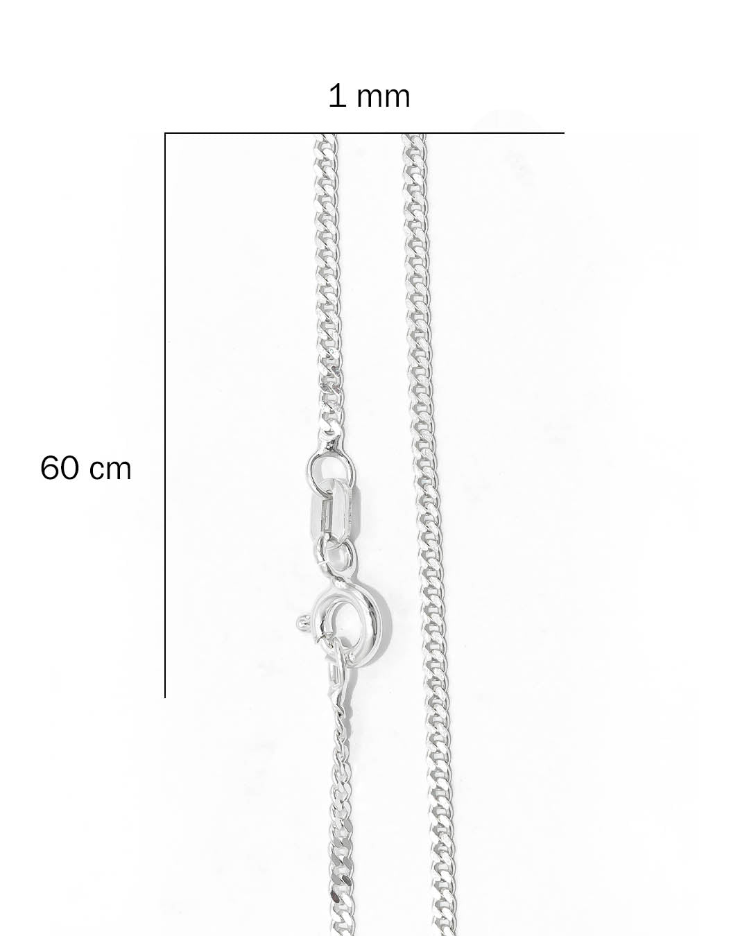 Plata ley 925 cadena cubana mini 60cm x 1mm