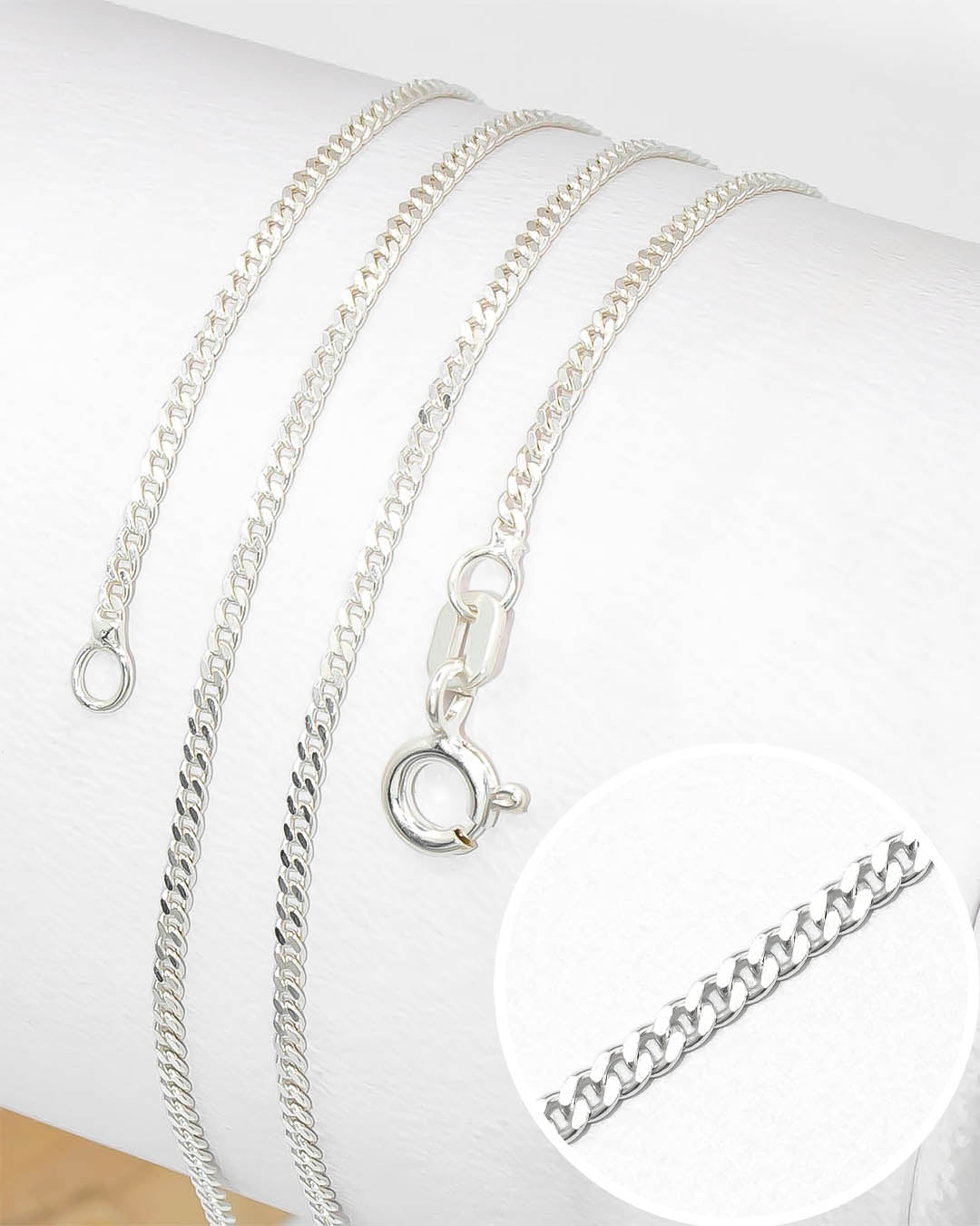 Plata ley 925 cadena cubana mini 60cm x 1mm