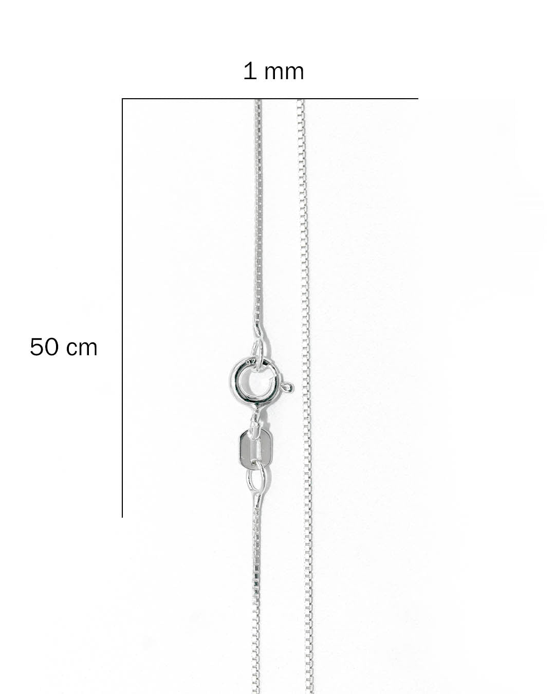 Plata ley 925 cadena veneciana 50cm x 1mm
