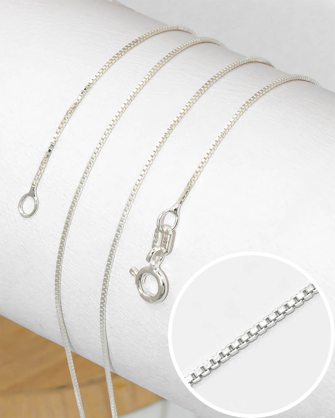 Plata ley 925 cadena veneciana 50cm x 1mm