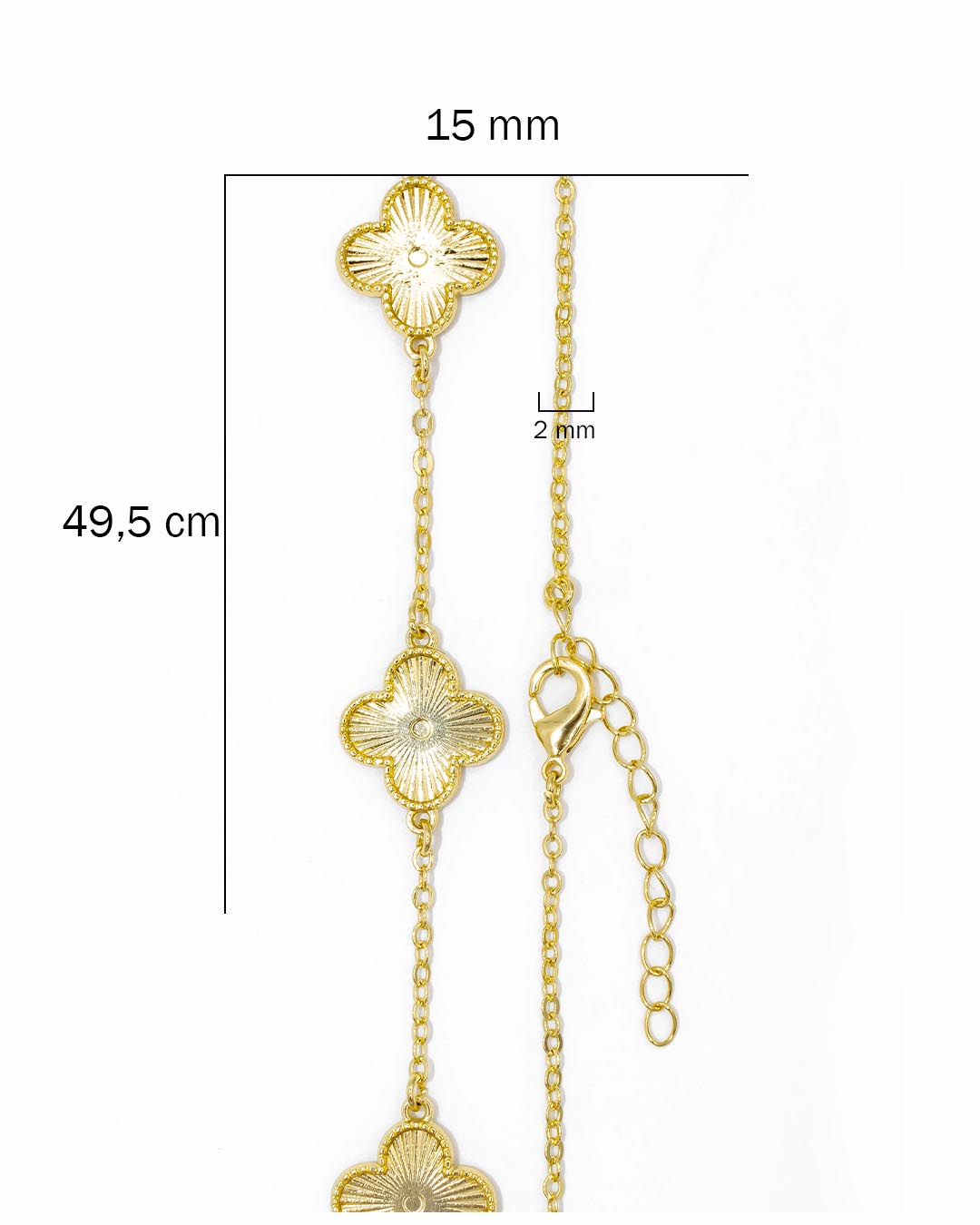 Cadena trébol dorada