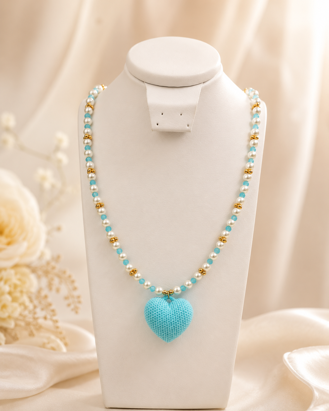 VALGATA collar largo corazón azul
