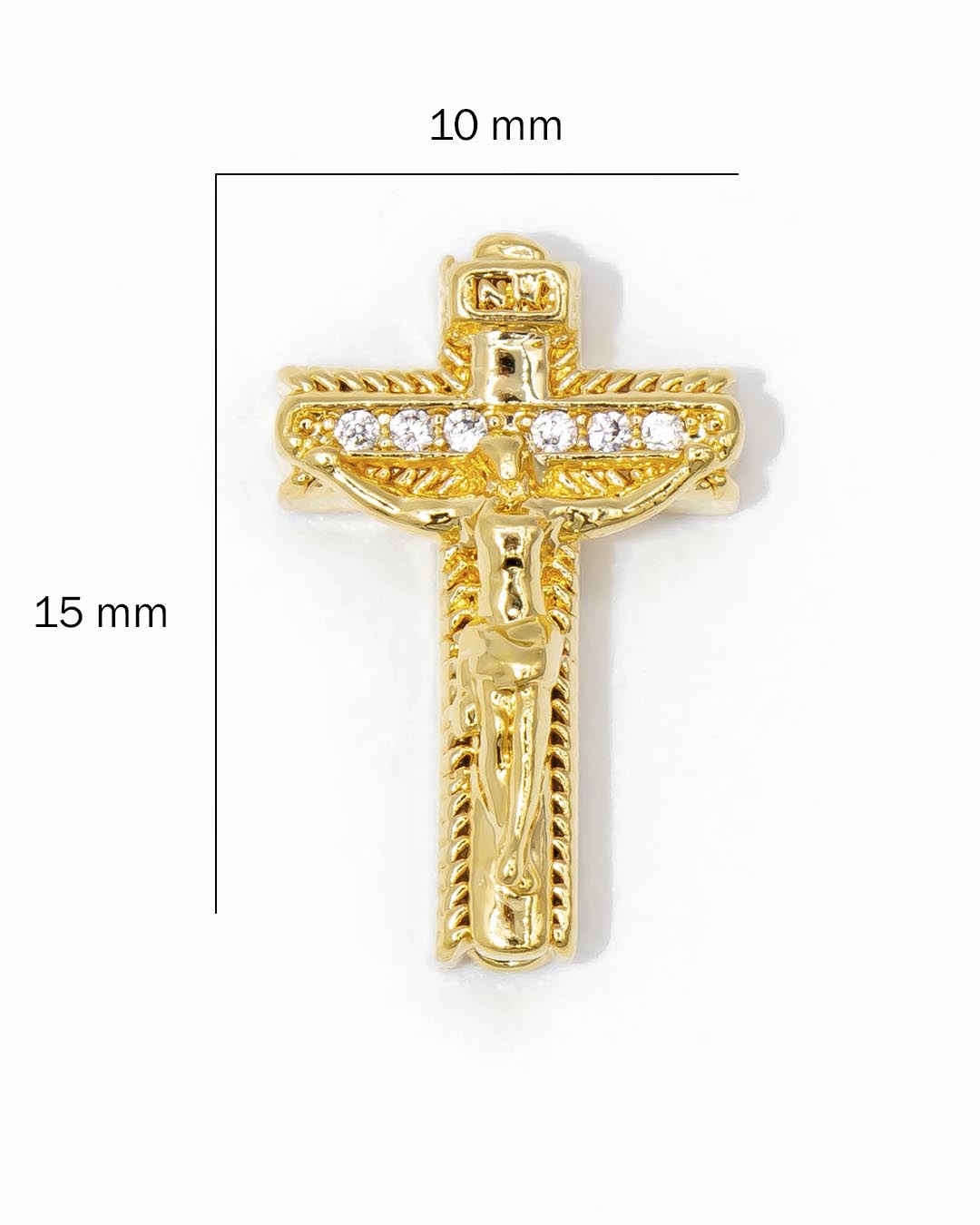 Oro laminado dije cruz pasador