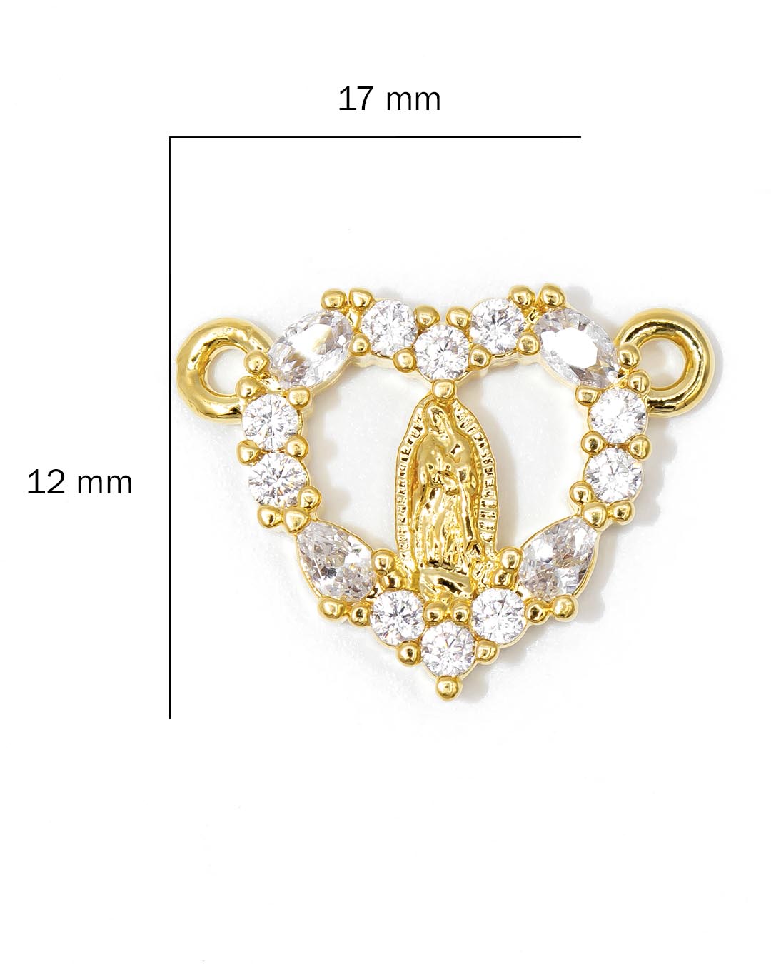 Oro laminado dije pulsera corazón virgen