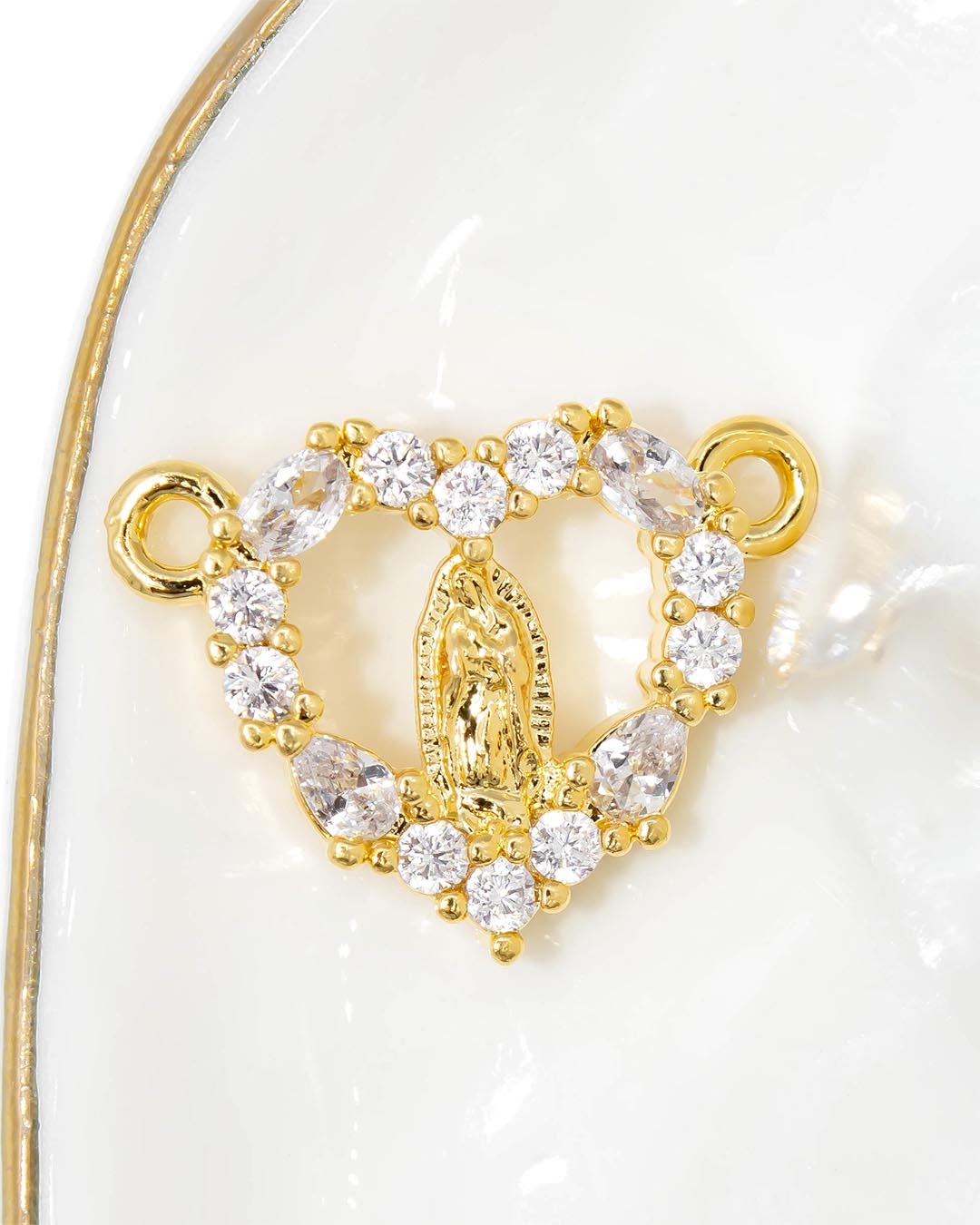 Oro laminado dije pulsera corazón virgen