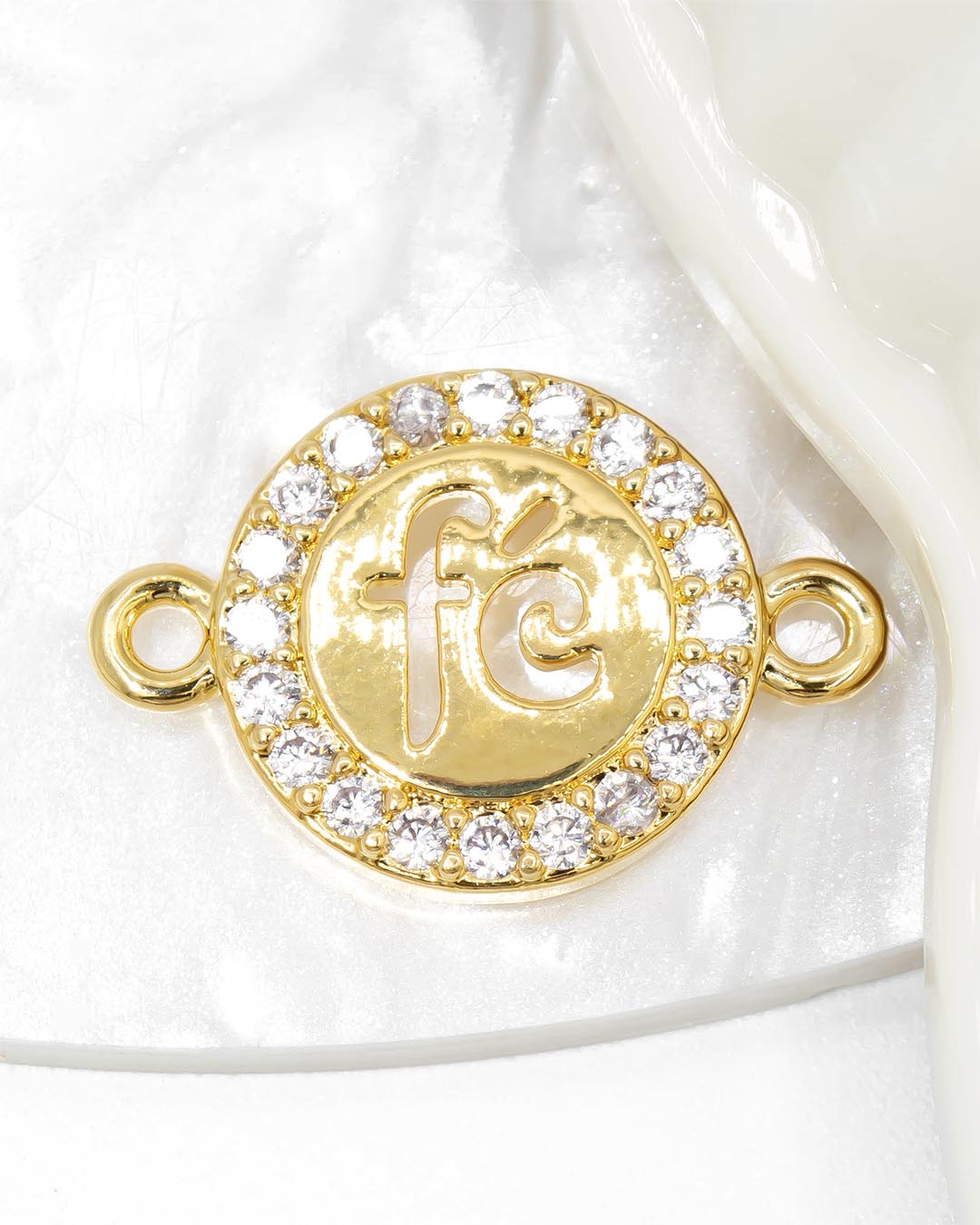 Oro laminado dije pulsera fe