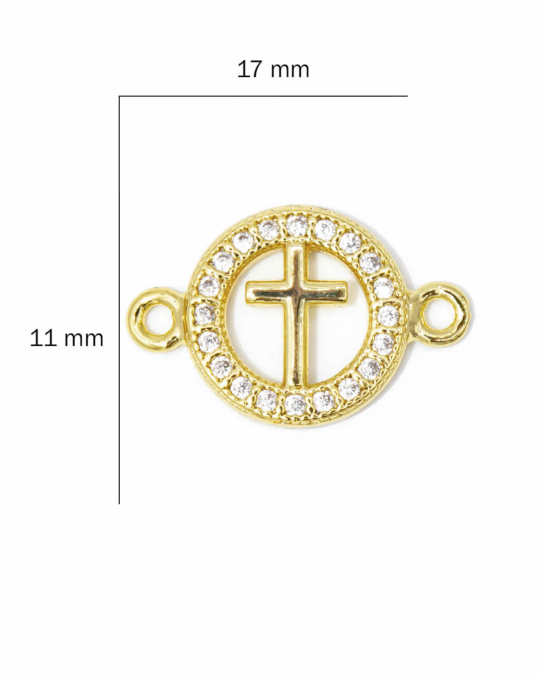 Dije pulsera cruz redonda
