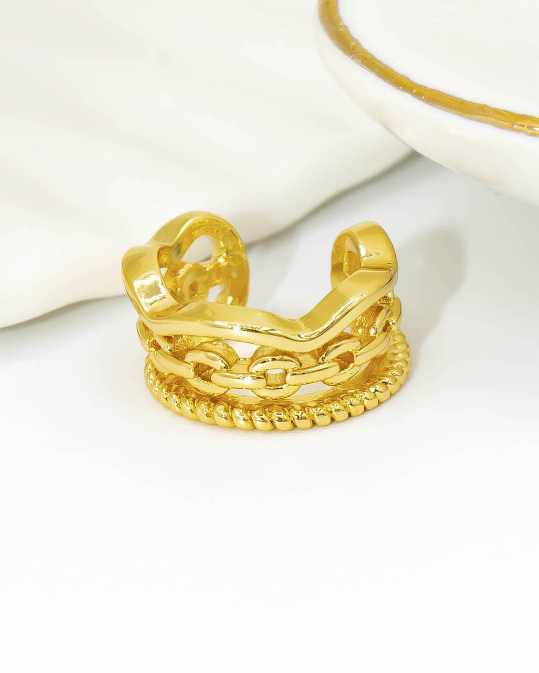 Earcuff triple con diseño