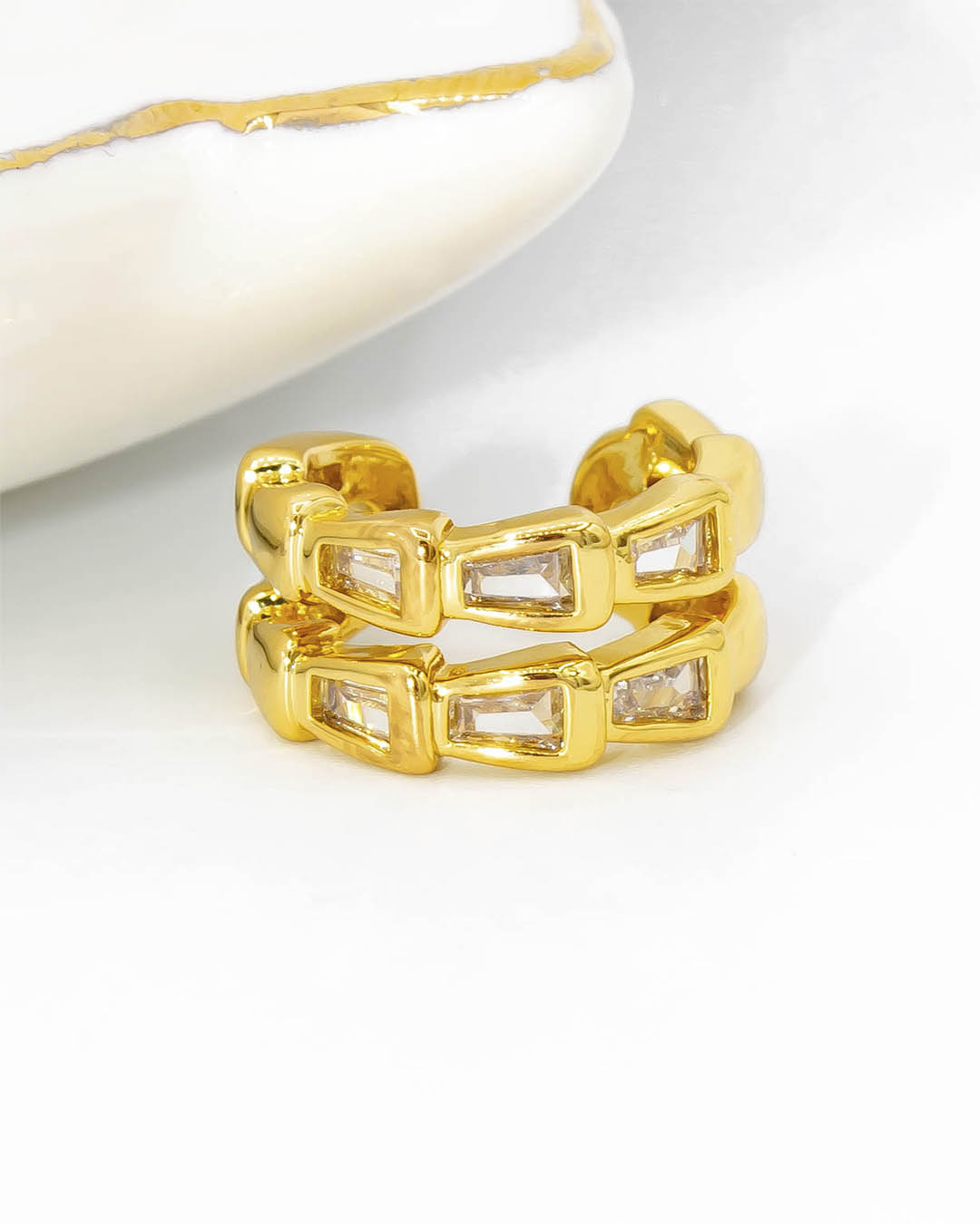 Earcuff cuadros circón