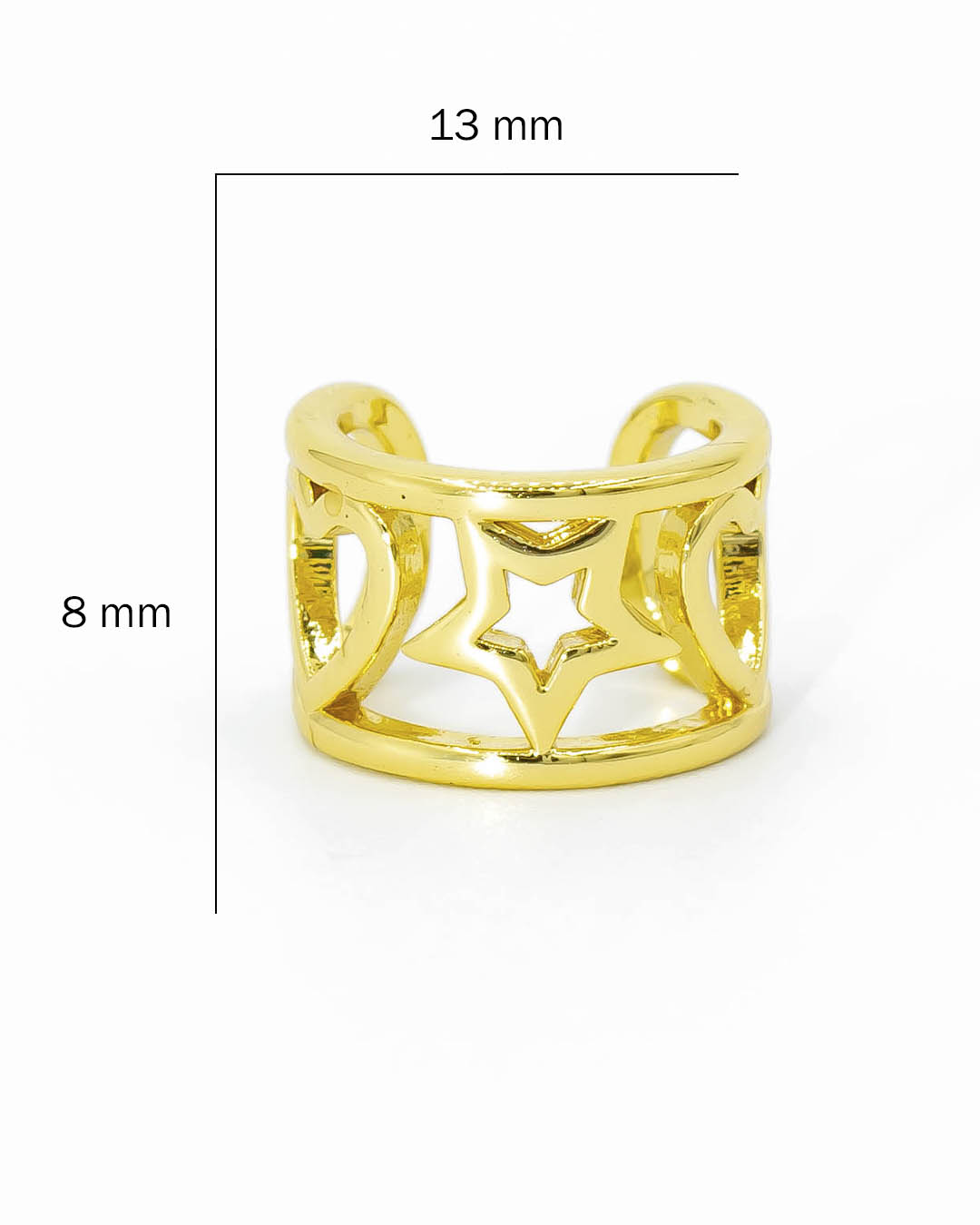 Earcuff corazones estrella