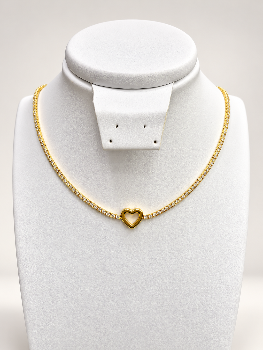 Cadena circones corazón liso