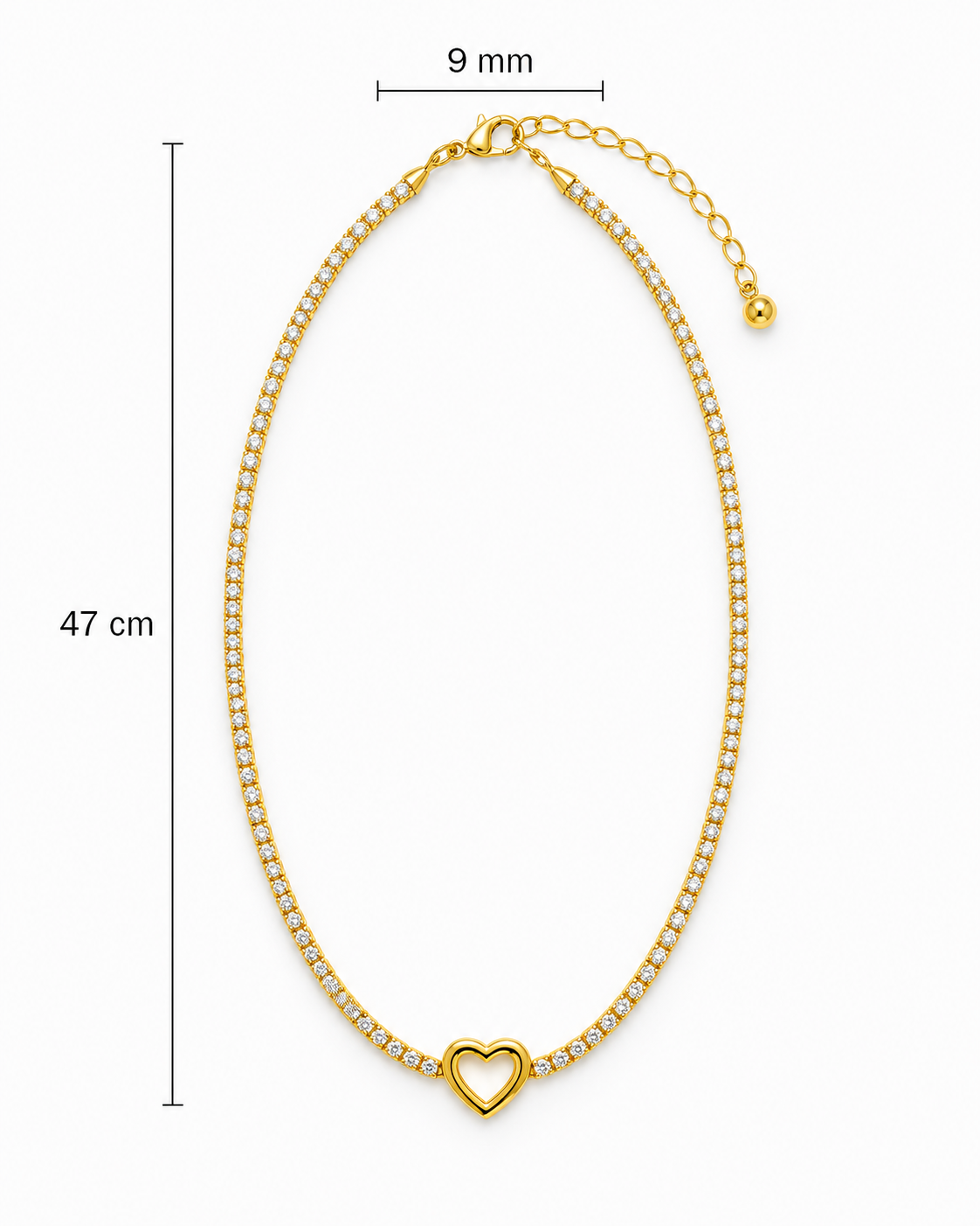 Cadena circones corazón liso