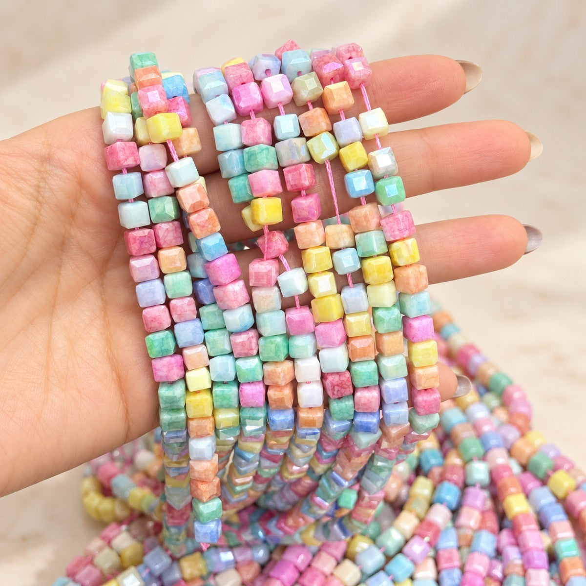 Murano cubos pastel 6 mm