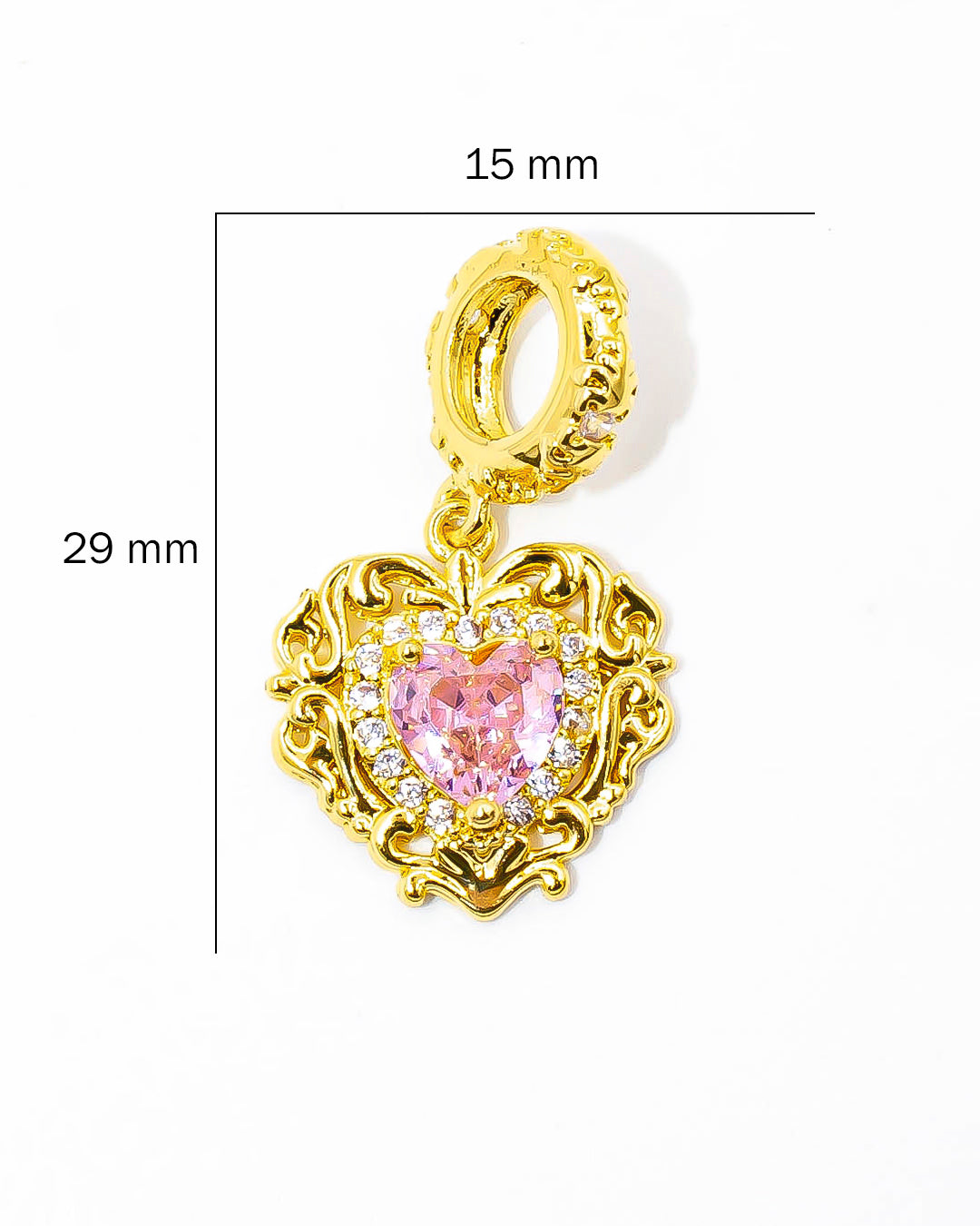 Charm corazón rosa