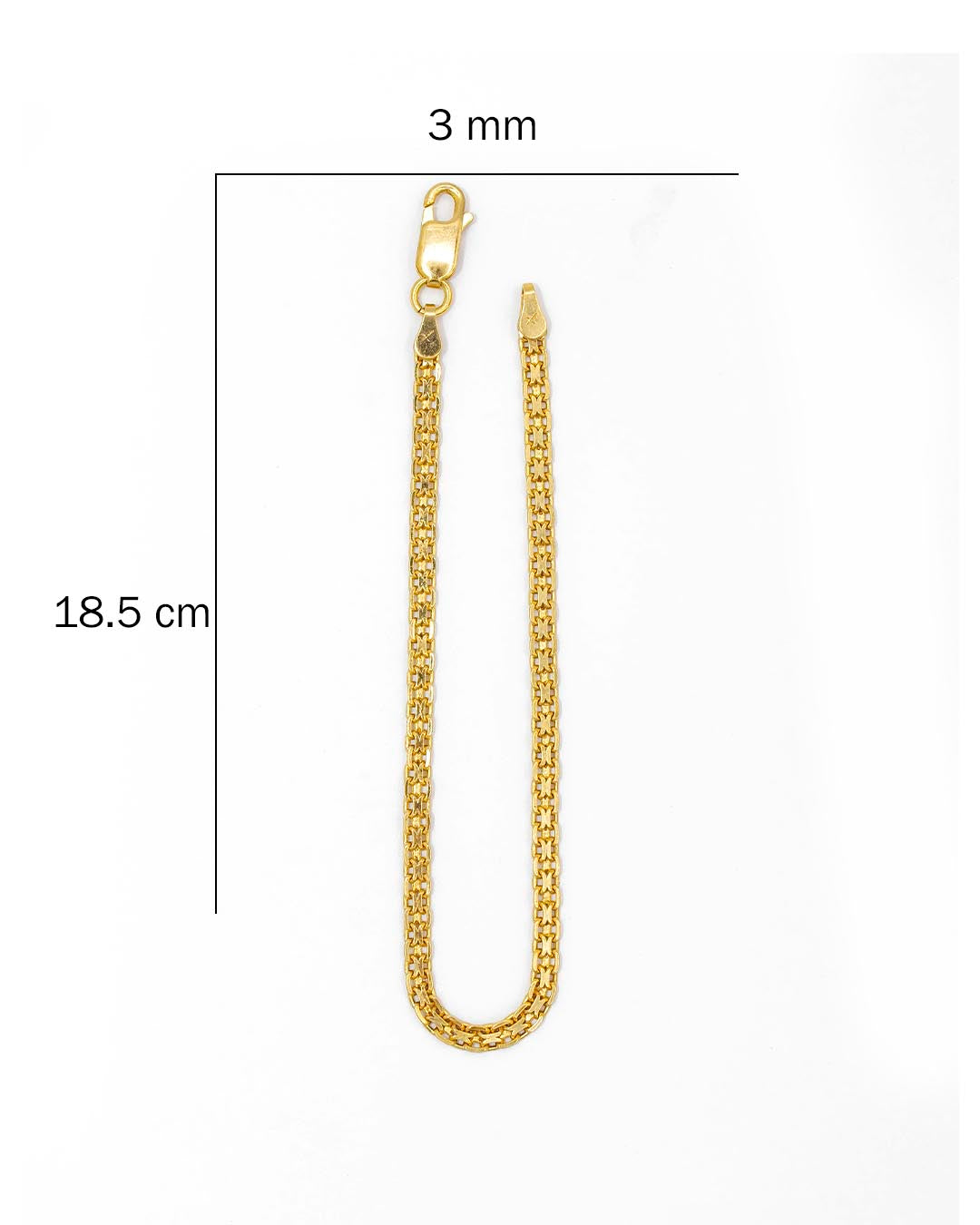 Oro Laminado pulsera chinesca 3 mm