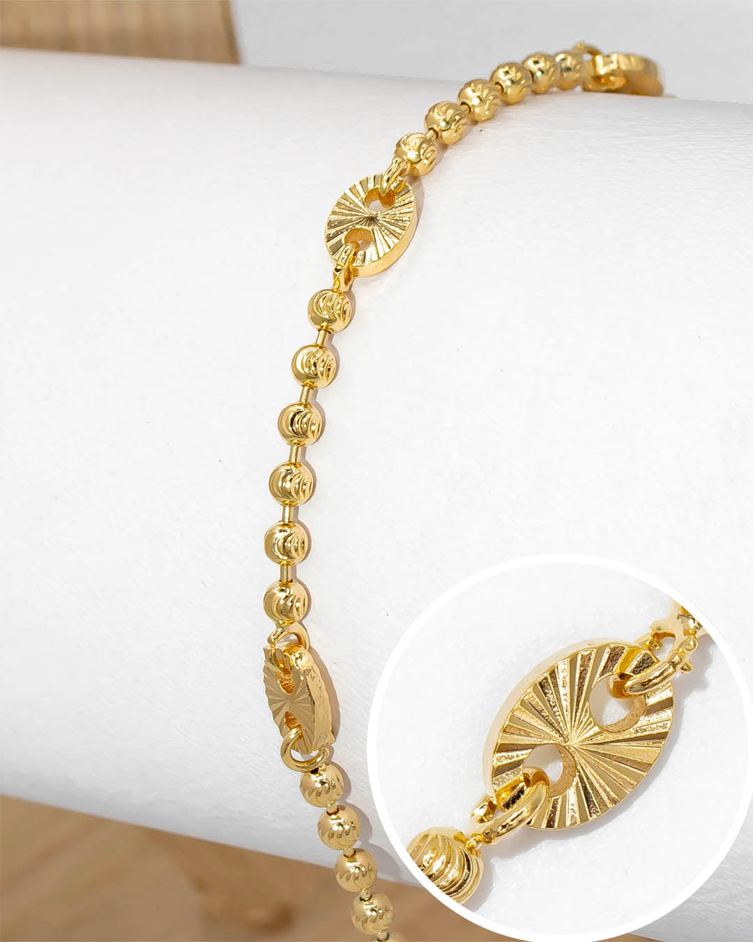 Oro laminado pulsera gc balín 20cm