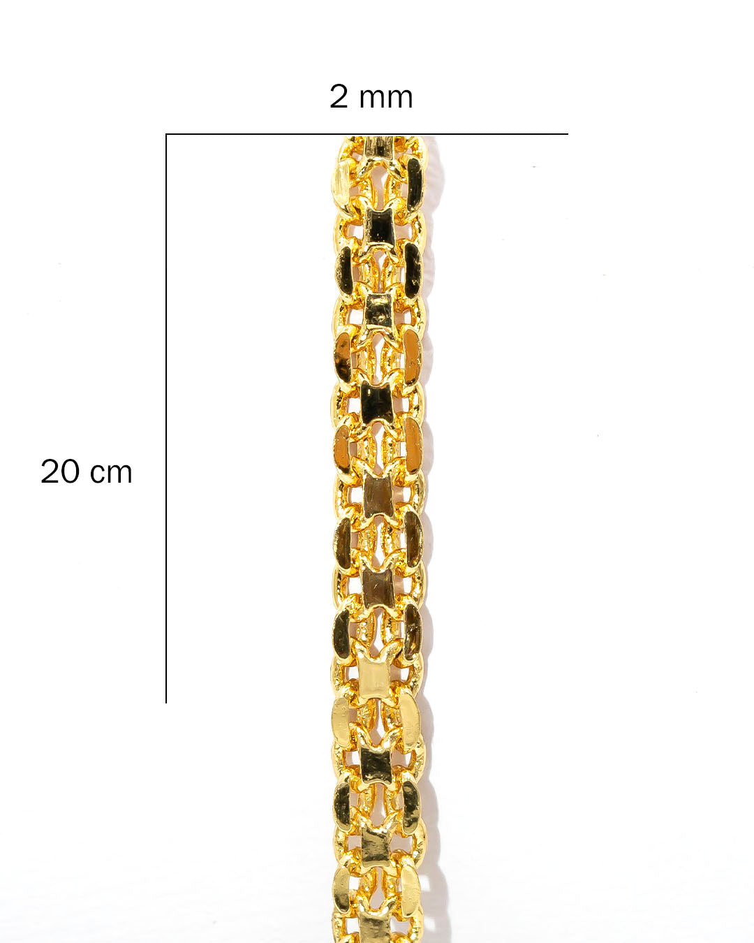 Oro laminado pulsera chinesca 20cm x 4mm