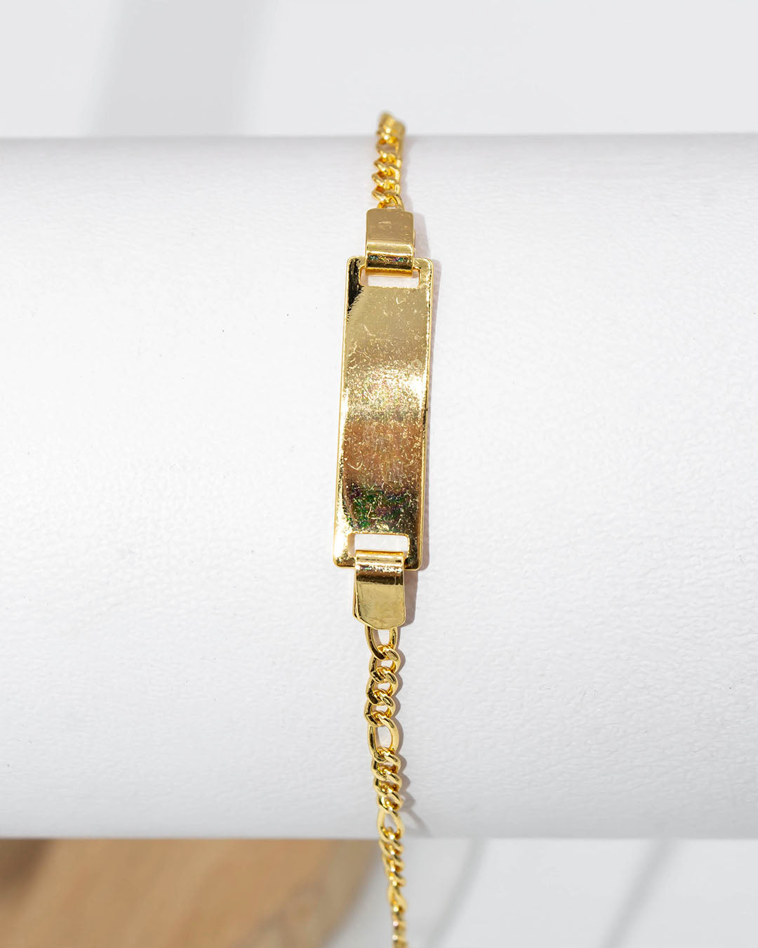 Oro laminado pulsera placa 15cm x 6mm