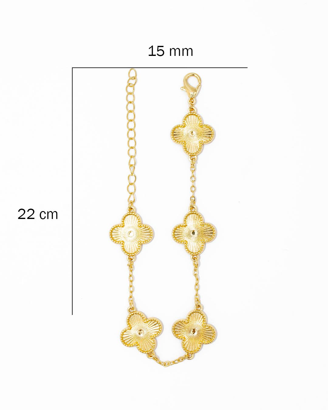 Pulsera trébol dorada