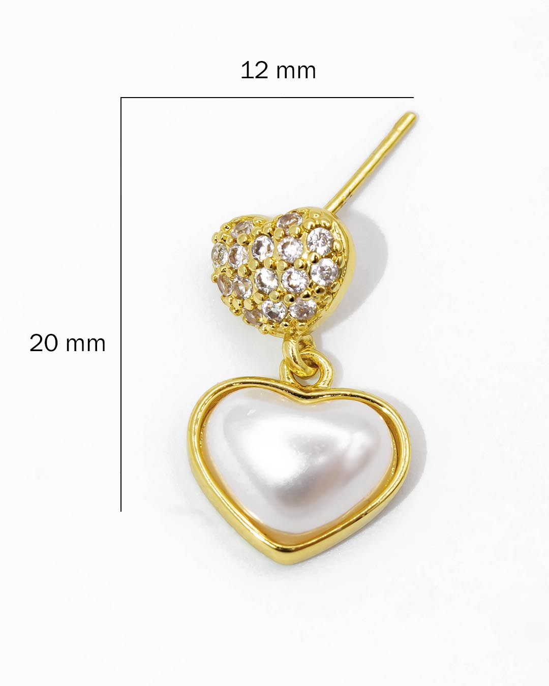 Topo corazón perla