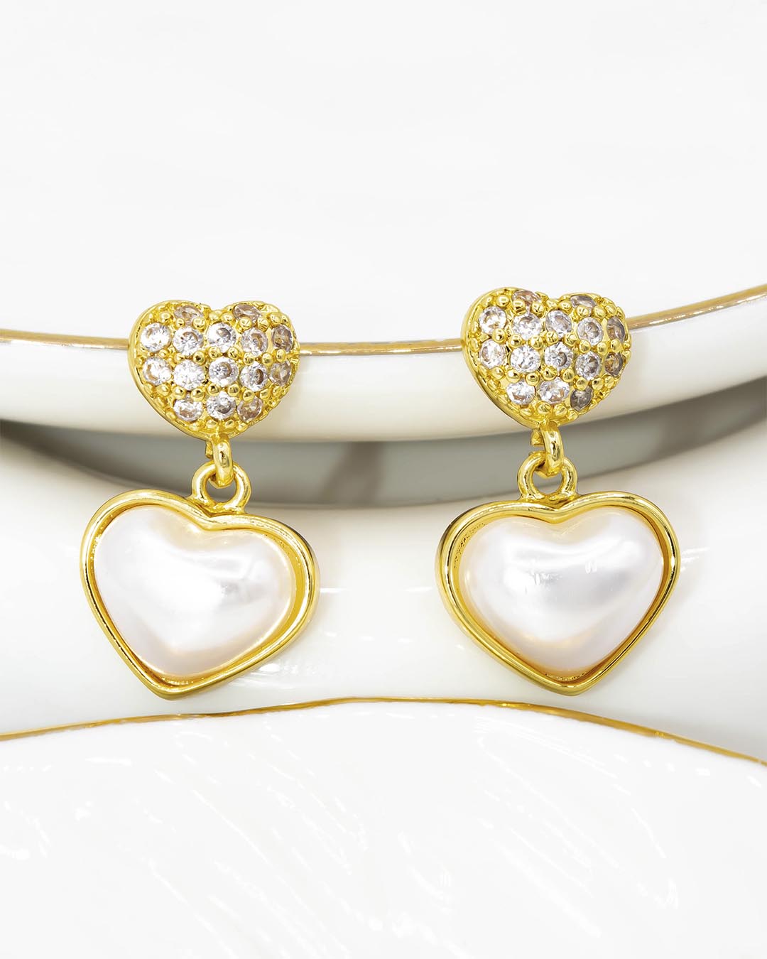 Topo corazón perla
