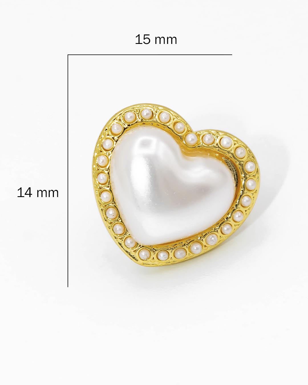 Topo corazón perla