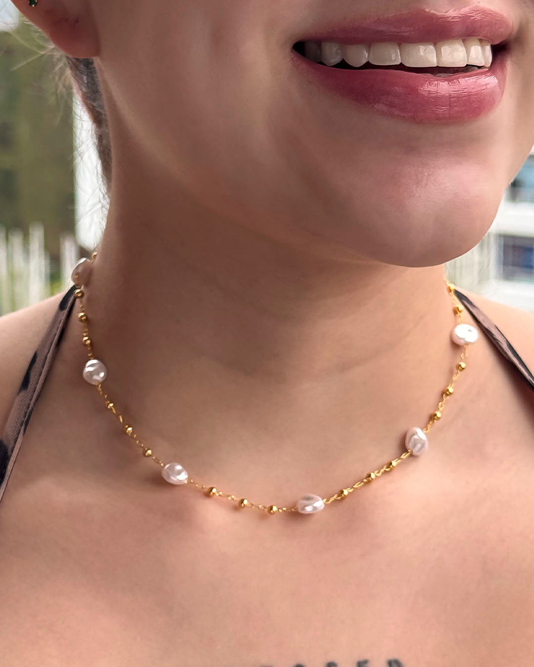 VALGATA choker perla tallada