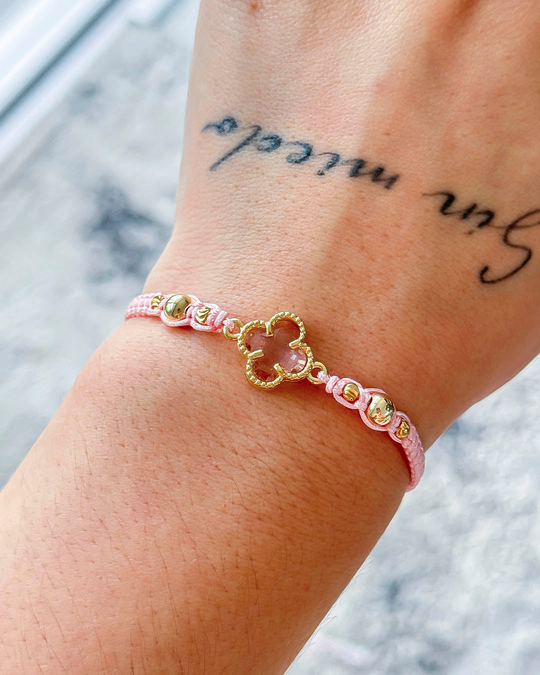 VALGATA pulsera trébol rosa laminado