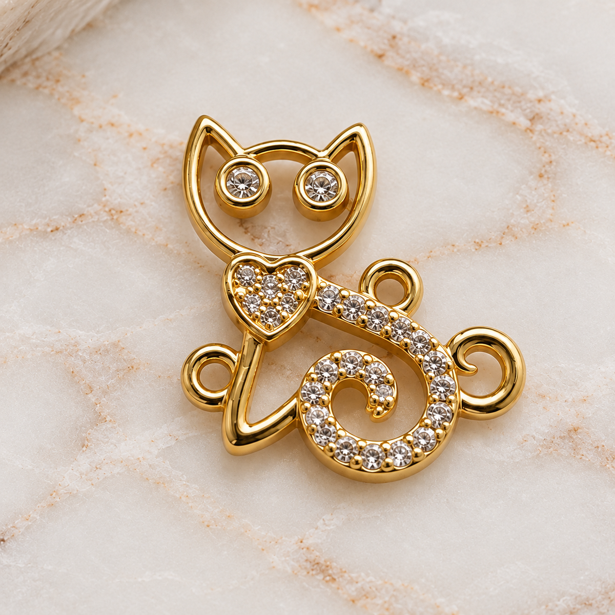 Dije pulsera silueta gato