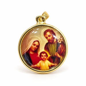 Dijes de imágenes religiosas - Color San José, virgen y niño Jesús