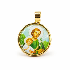 Dijes de imágenes religiosas - Color San José y Jesús