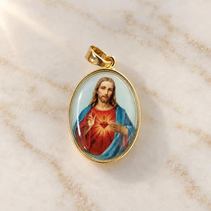 Dije ovalada imágenes religiosas - Modelo Corazón de Jesús