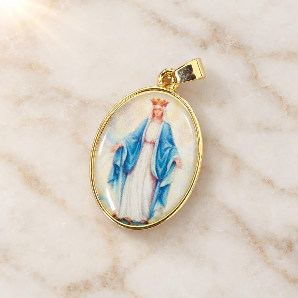 Dije ovalada imágenes religiosas - Modelo Virgen